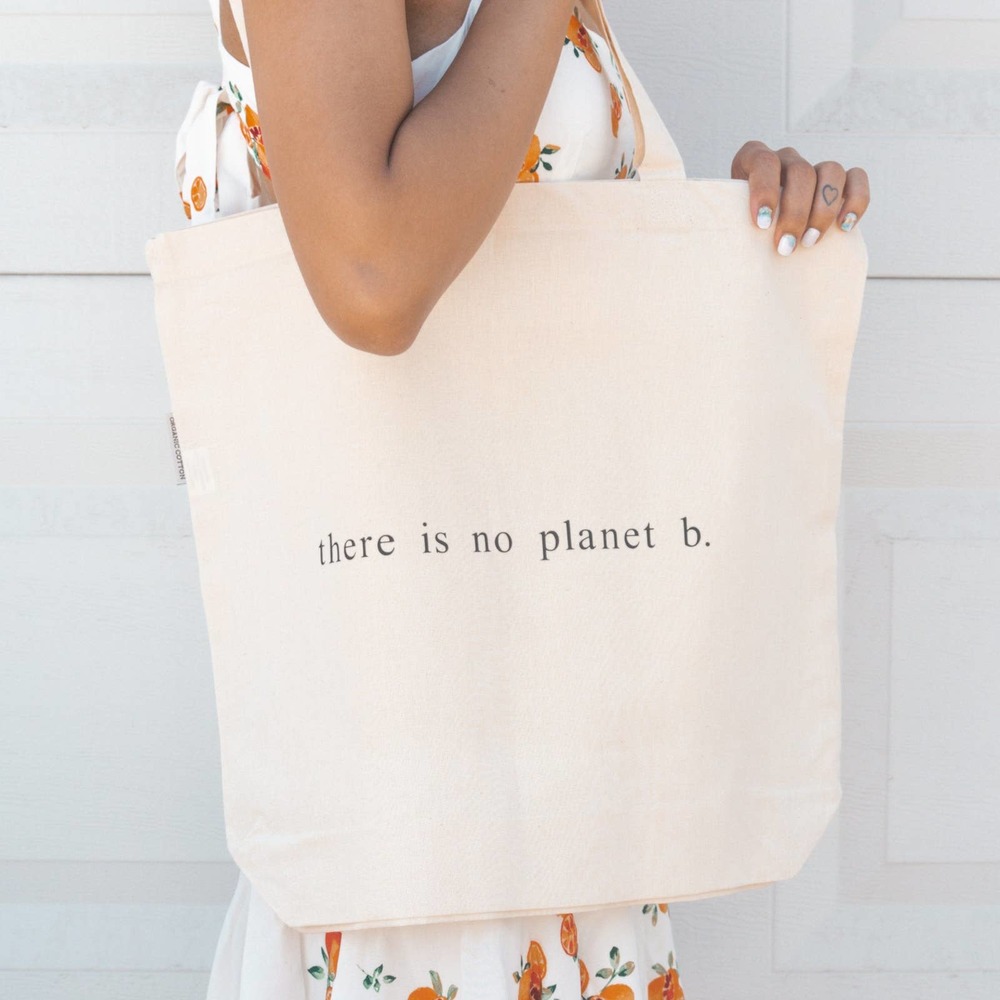 no planet b 100% organic cotton canvas tote bag